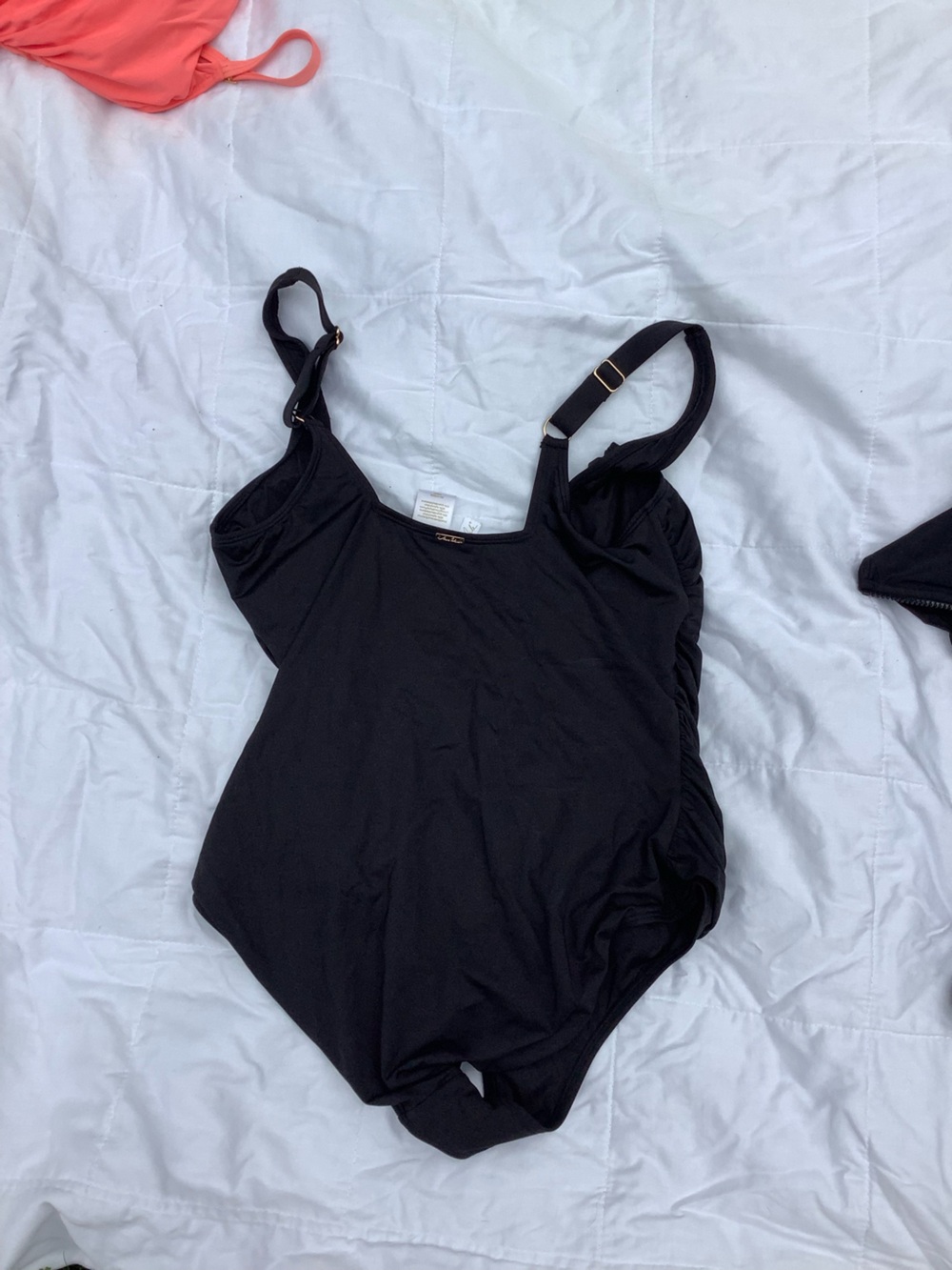 Anne Cole Black One-Piece Bodysuit with Adjustable Straps